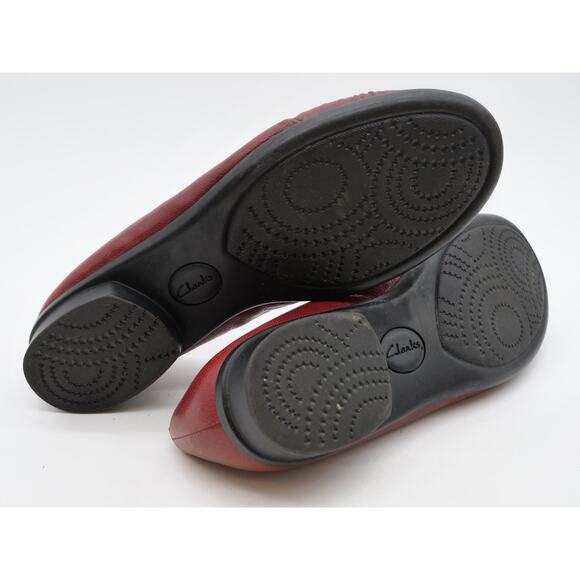 Clarks Flats Womens 9 Brown Leather Bow Slip On Comfort Shoes Round Toe - Picture 11 of 11